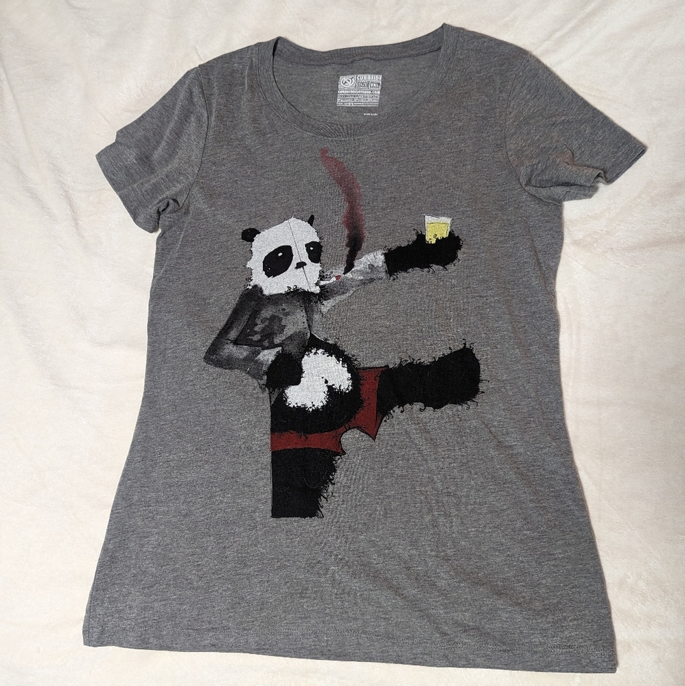 Curbside Clothing Drunken Panda Crew Neck Tshirt